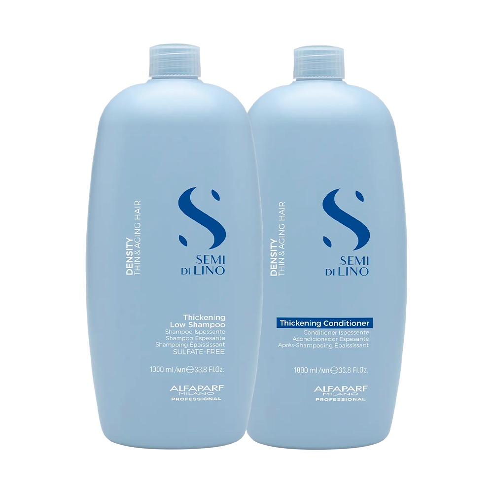 Alfaparf Milano - Semi di Lino - Density - Shampoo Capelli Fini 1000 mL + Conditioner Capelli Fini 1000 mL