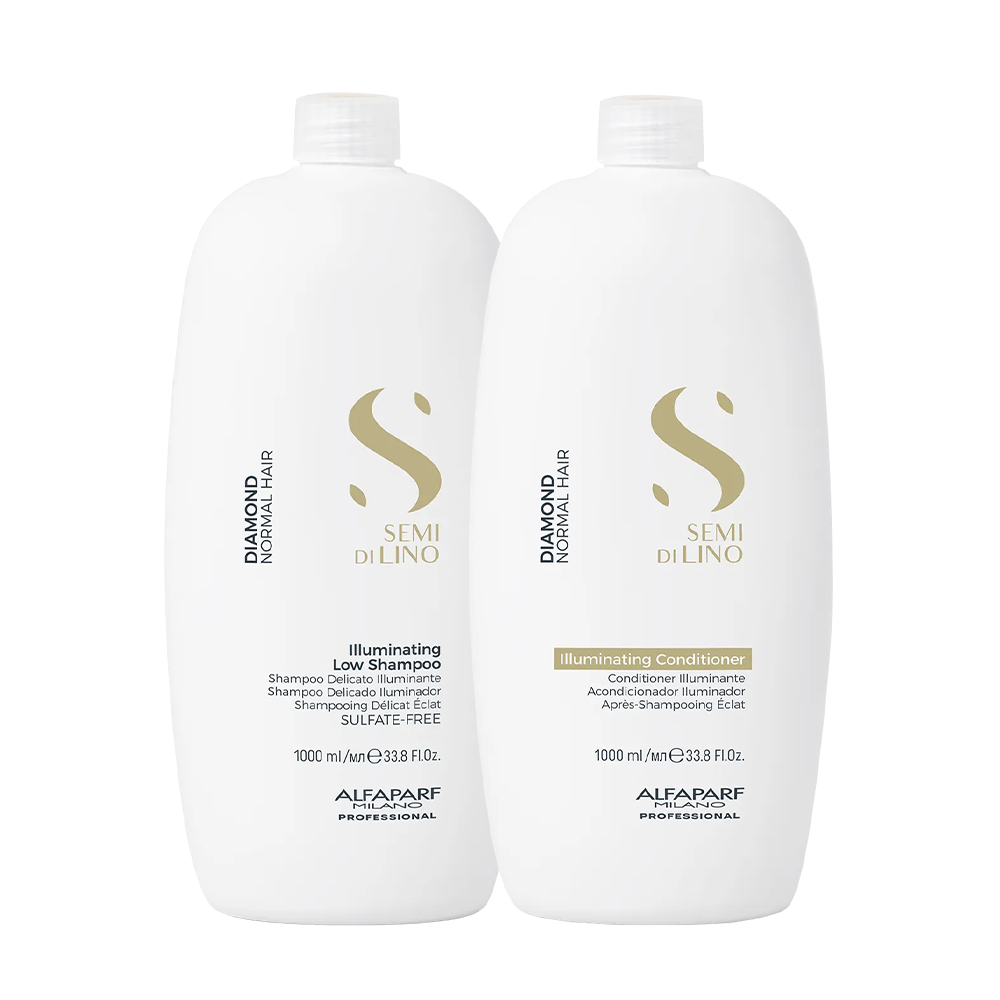 Alfaparf Milano – Semi Di Lino Diamond Illuminating Shampoo 1000 ml + Conditioner 1000 ml