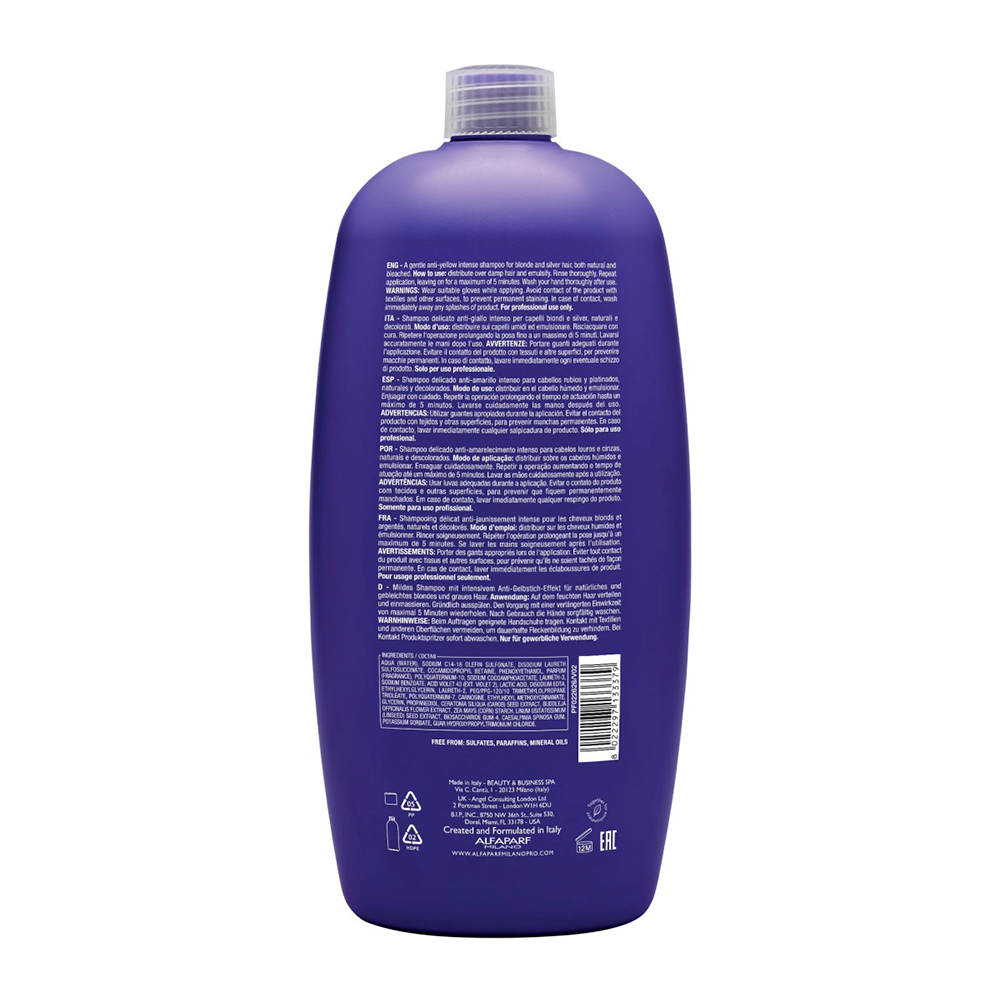 Alfaparf Milano - Semi Di Lino - Blonde Anti Yellow Low Shampoo - Shampoo Delicato Antigiallo 1000 mL