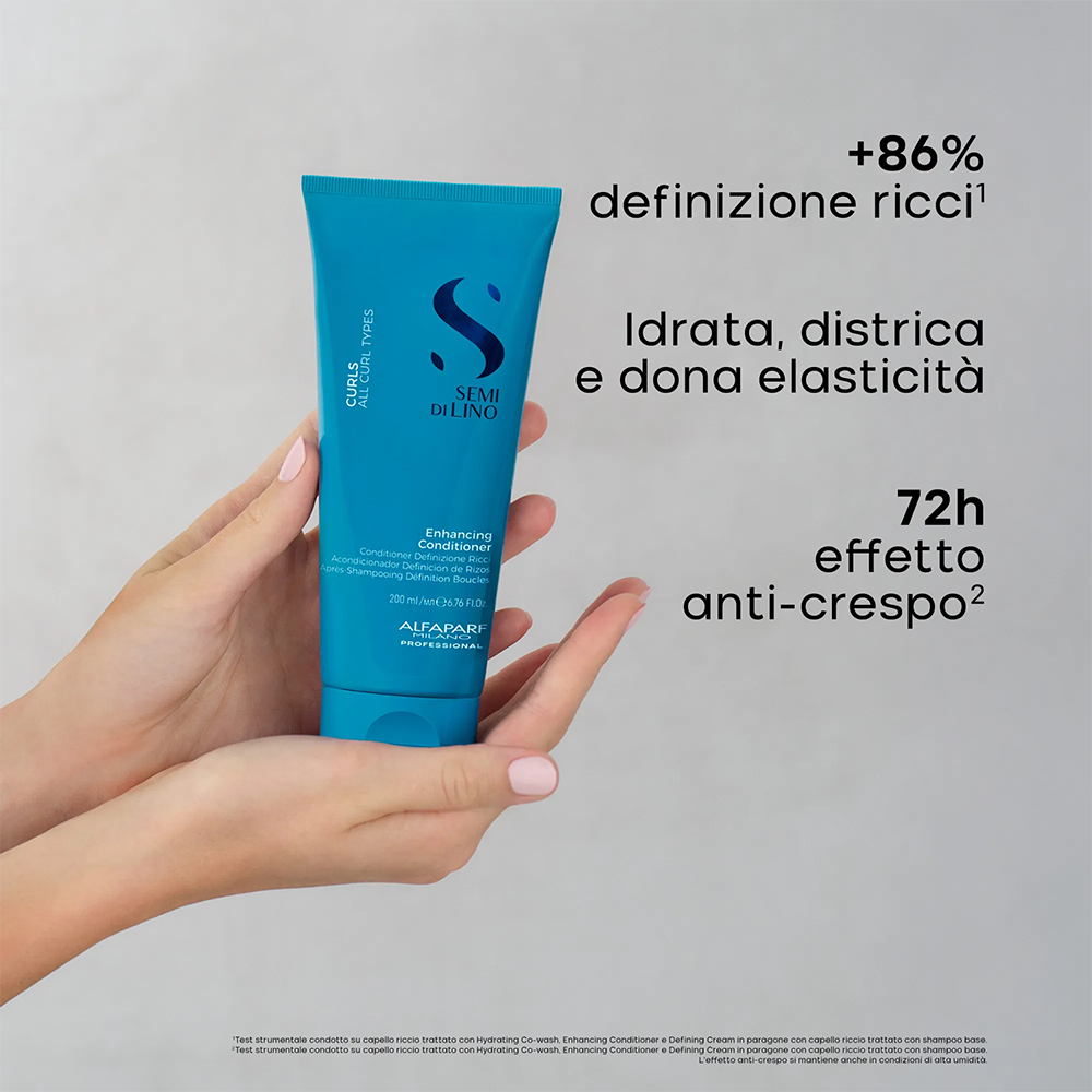 Alfaparf Milano Semi di Lino Curls Enhancing Conditioner 200 mL - Conditioner di definizione per onde e ricci