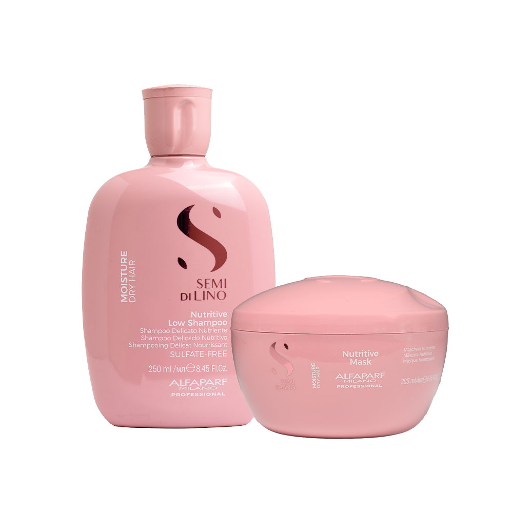 Alfaparf Milano - Semi Di Lino - Moisture - Shampoo Delicato Nutriente 250 mL + Maschera Nutriente 200 mL