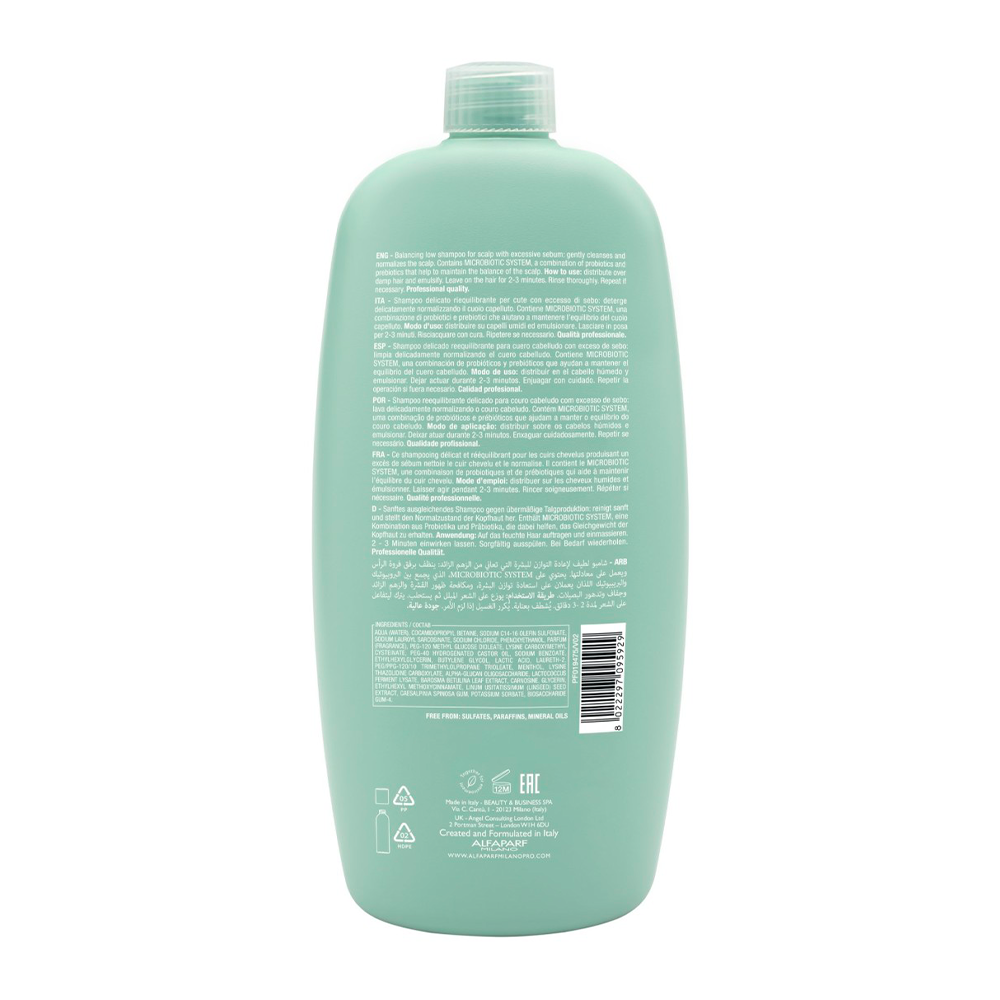 Alfaparf Milano - Semi Di Lino - Scalp Rebalance Balancing Low Shampoo - Shampoo Delicato Seboregolatore 1000 mL