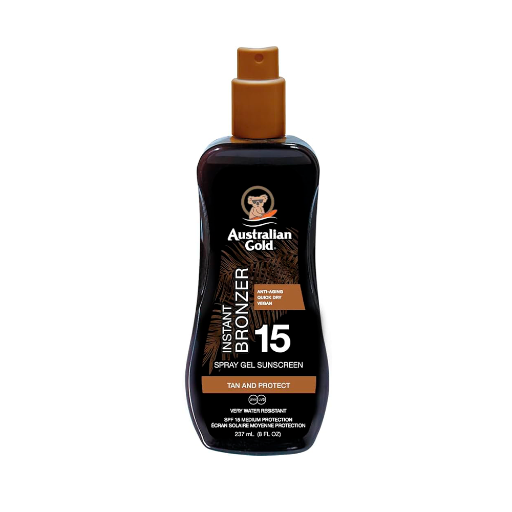 Australian Gold SPF 15 Spray Gel con Bronzer 237 mL