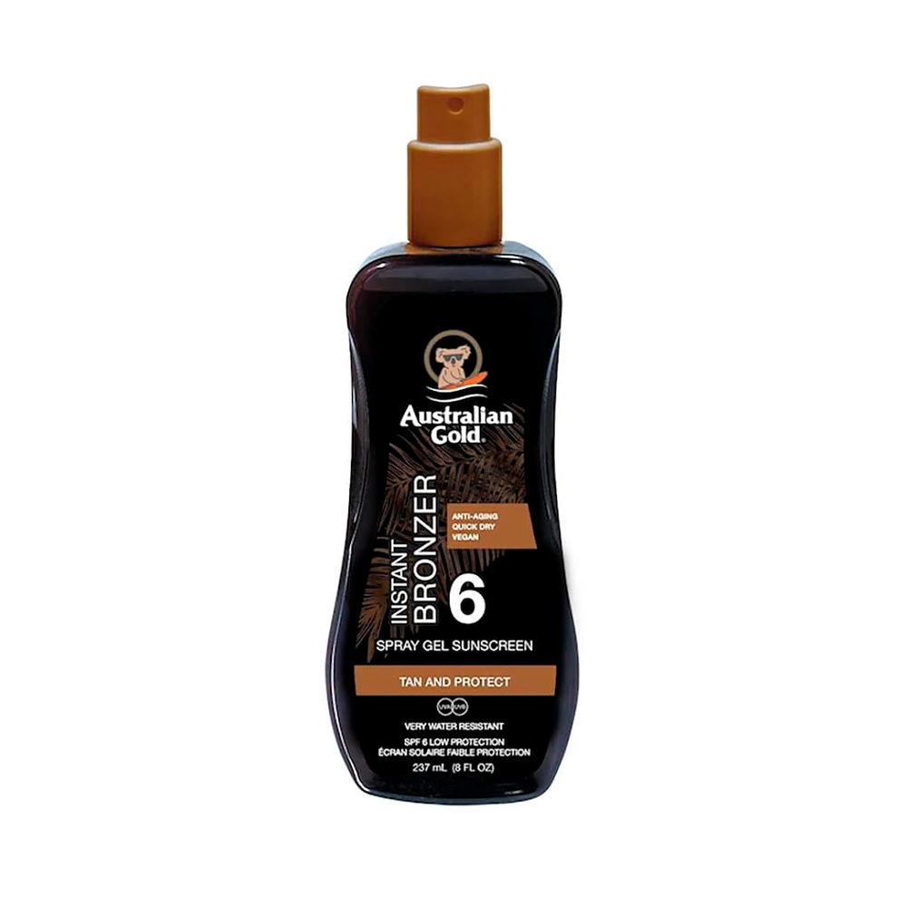 Australian Gold SPF 6 Spray Gel con Bronzer 237 mL