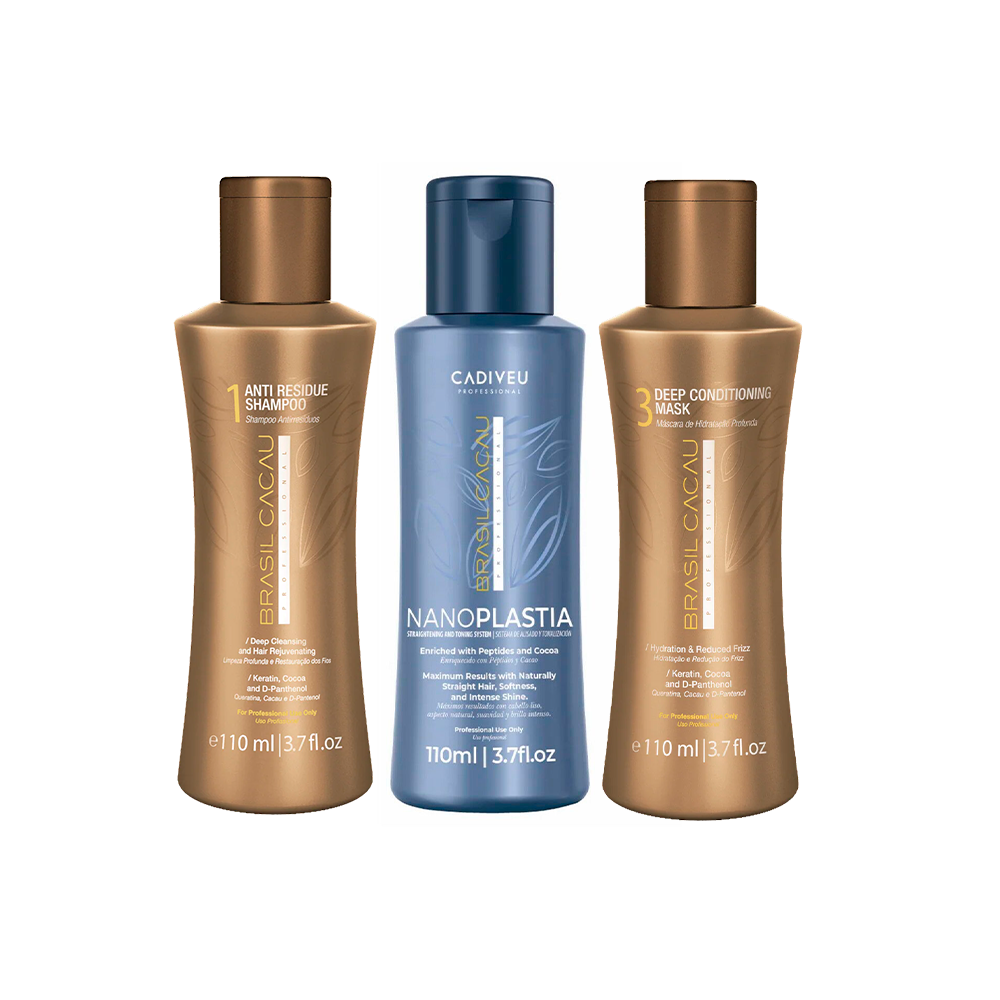 Cadiveu Brasil Cacau Nanoplastia Liscio Supremo Kit 3x100 mL - shampoo+ maschera+nanoplastia