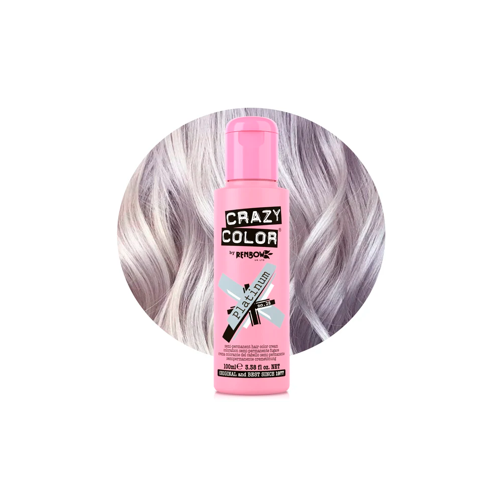 Crazy Color 28 Platinum 100 mL Platino - colorazione semi-permanente senza ammoniaca