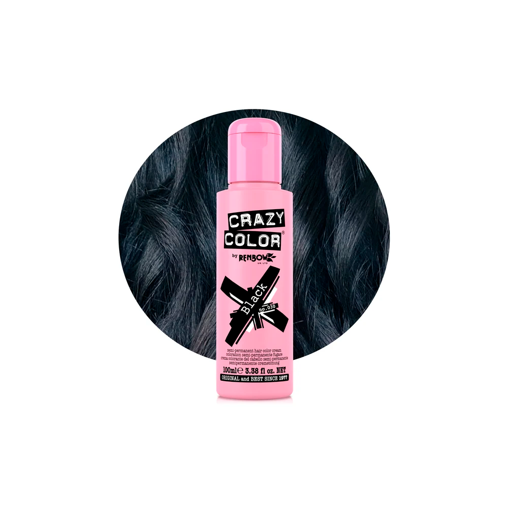 Crazy Color 30 Black 100 mL Nero - colorazione semi-permanente senza ammoniaca