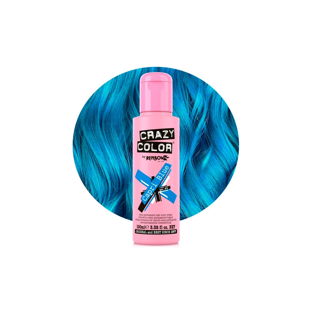 Crazy Color 44 Capri Blue 100 mL Blu elettrico - colorazione semi-permanente senza ammoniaca