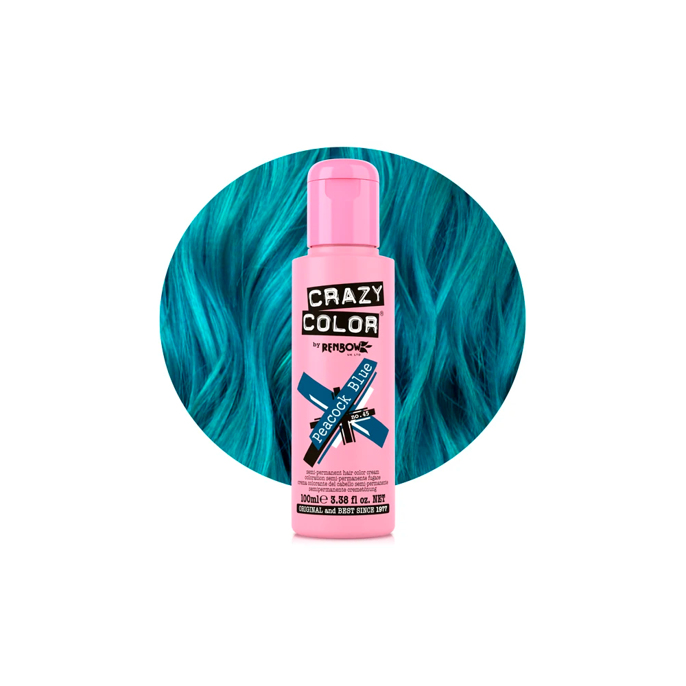 Crazy Color 45 Peacock Blue 100 mL Verde Acqua - colorazione semi-permanente senza ammoniaca