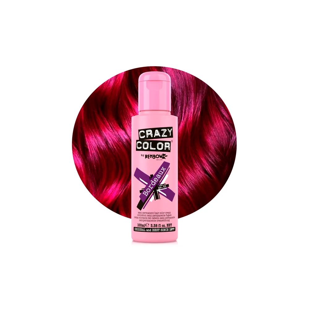 Crazy Color 51 Bordeaux 100 mL Rosso intenso - colorazione semi-permanente senza ammoniaca