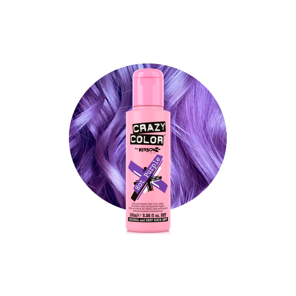 Crazy Color 62 Hot Purple 100 mL Viola acceso - colorazione semi-permanente senza ammoniaca