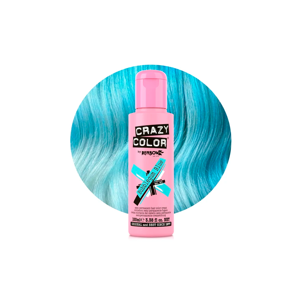 Crazy Color 63 Bubblegum Blue 100 mL Azzurro pastello - colorazione semi-permanente senza ammoniaca