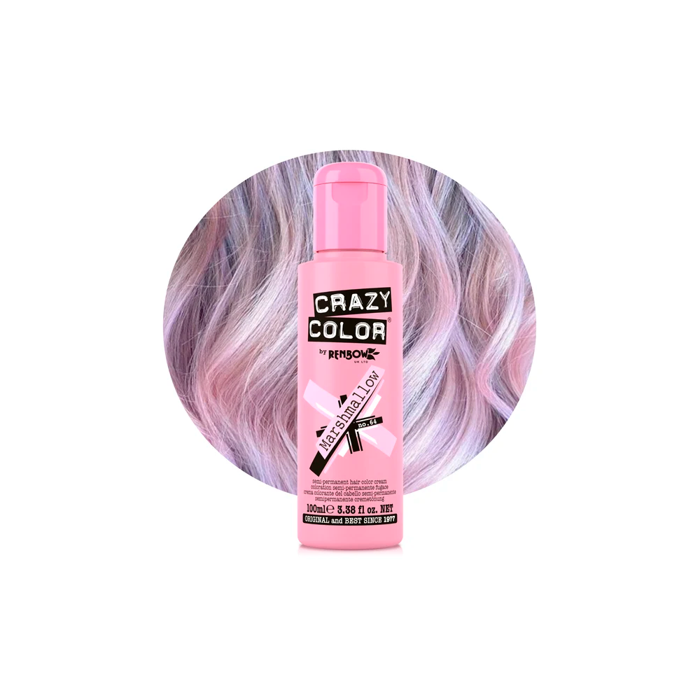 Crazy Color 64 Marshmallow 100 mL Rosa tenue - colorazione semi-permanente senza ammoniaca