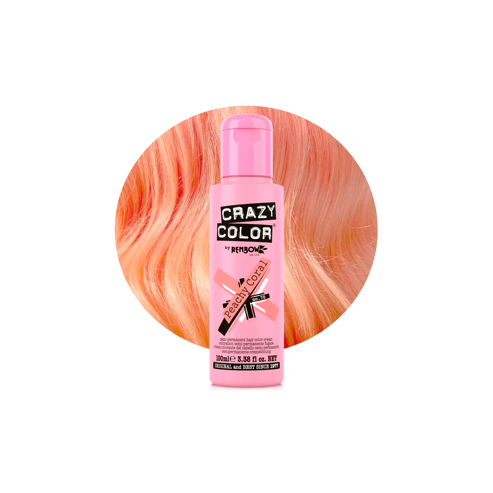 Crazy Color 70 Peach Coral 100 mL Pesca-Arancio - colorazione semi-permanente senza ammoniaca