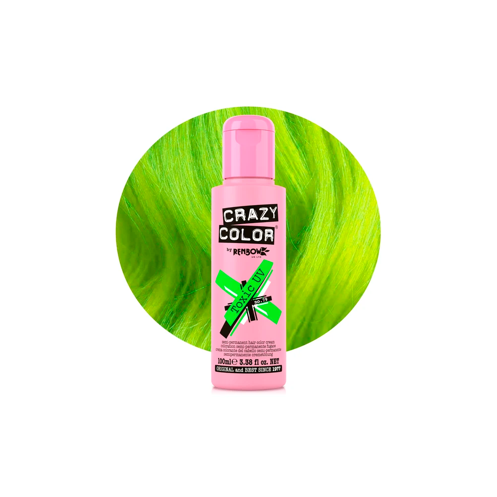 Crazy Color 79 Toxic 100 mL Verde UV - colorazione semi-permanente senza ammoniaca