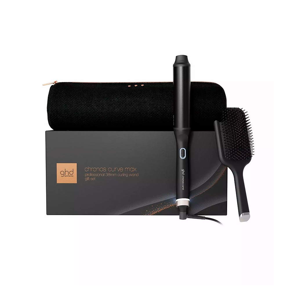 GHD Chronos Curve Max Wand Gift Set - paddle brush + arricciacapelli