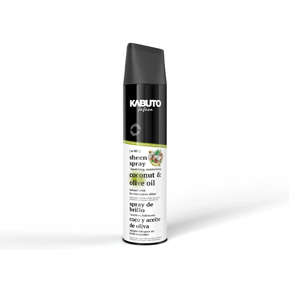 Kabuto Hair Styling Sheen Spray Coconut & Olive Oil 400 mL - spray illuminante