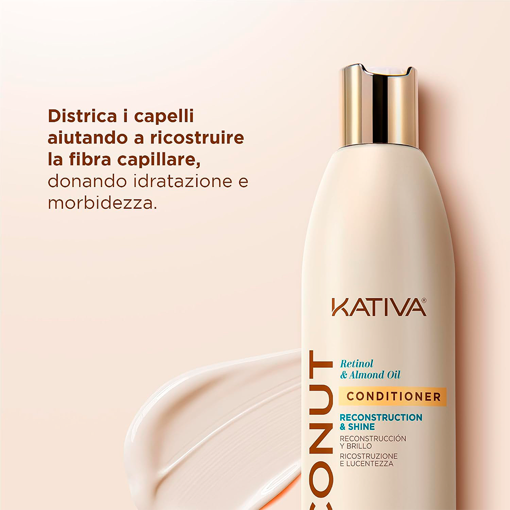 Kativa Coconut Conditioner Reconstruction & Shine 355 mL - balsamo ricostruzione