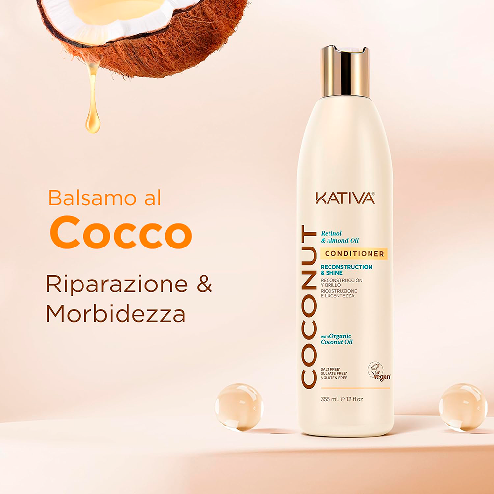 Kativa Coconut Conditioner Reconstruction & Shine 355 mL - balsamo ricostruzione
