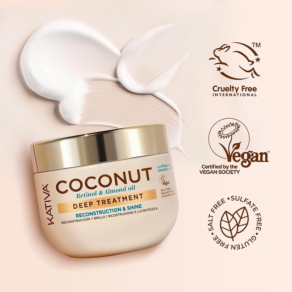 Kativa Coconut Maschera Reconstruction & Shine 300 mL - trattamento profondo al cocco
