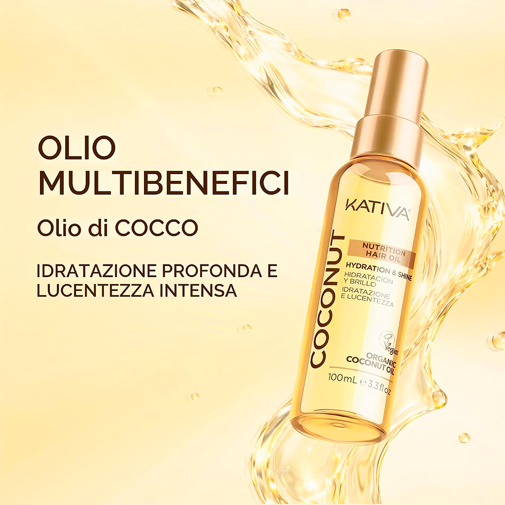 Kativa Coconut Nutrition Hair Oil 100 mL - olio idratante illuminante