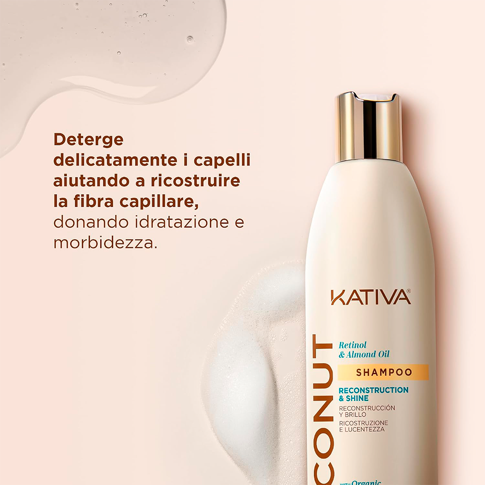 Kativa Coconut Shampoo Reconstruction & Shine 355 mL - shampoo ricostruzione