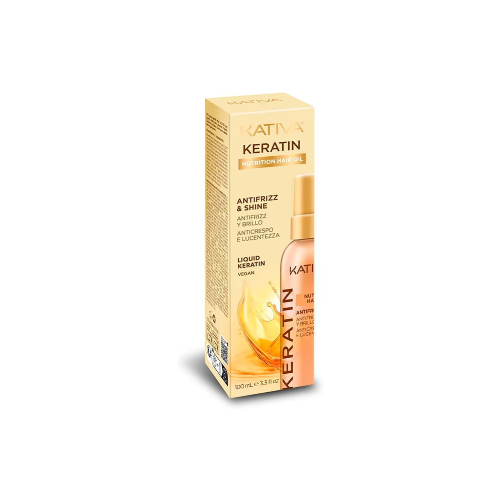 Kativa Keratin Antifrizz & Shine Oil 100 mL - olio anticrespo illuminante alla cheratina