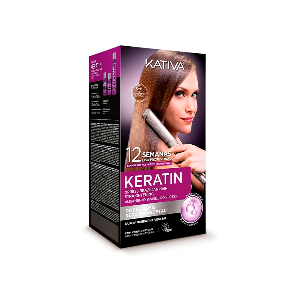 Kativa Keratin Xpress Brazilian Hair Straightening - shampoo 50 mL + conditioner 30 mL + maschera lisciante 150 mL