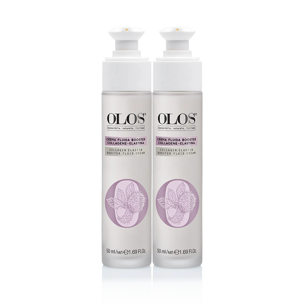 Olos – Duo Crema Viso Fluida Booster Collagene-Elastina 2×50 mL