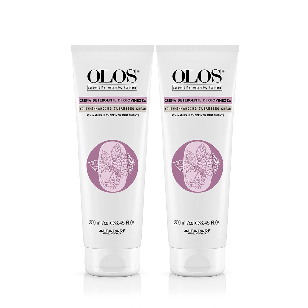Olos – Duo Crema Viso Detergente di Giovinezza 2×250 mL (Totale 500 mL)