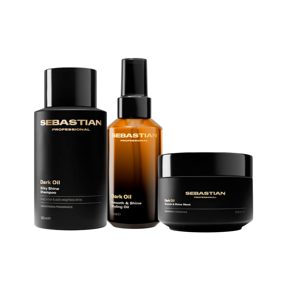 Sebastian - Professional Dark Oil Silky Shine - Shampoo 280 mL + Smooth & Shine Mask 145 mL + Smooth & Shine Oil 100 mL