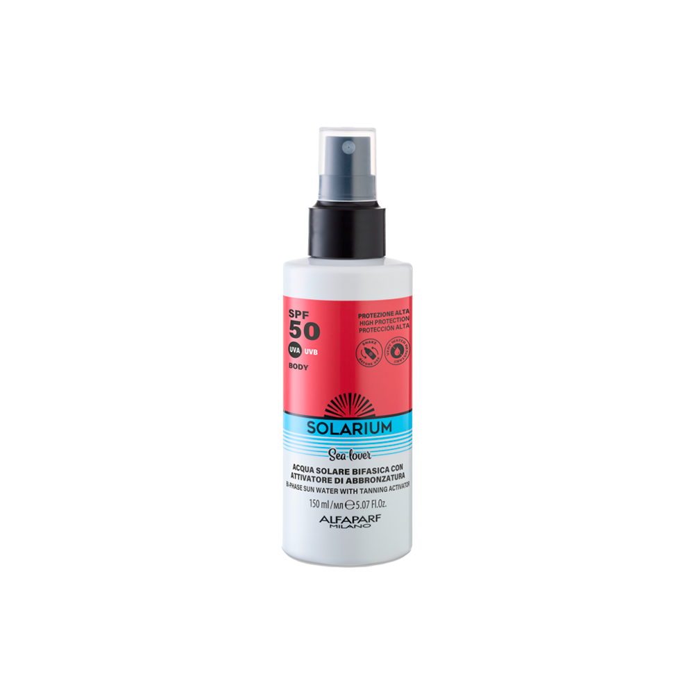 Solarium SPF 50 Acqua Solare 150 mL - con attivatore di abbronzatura