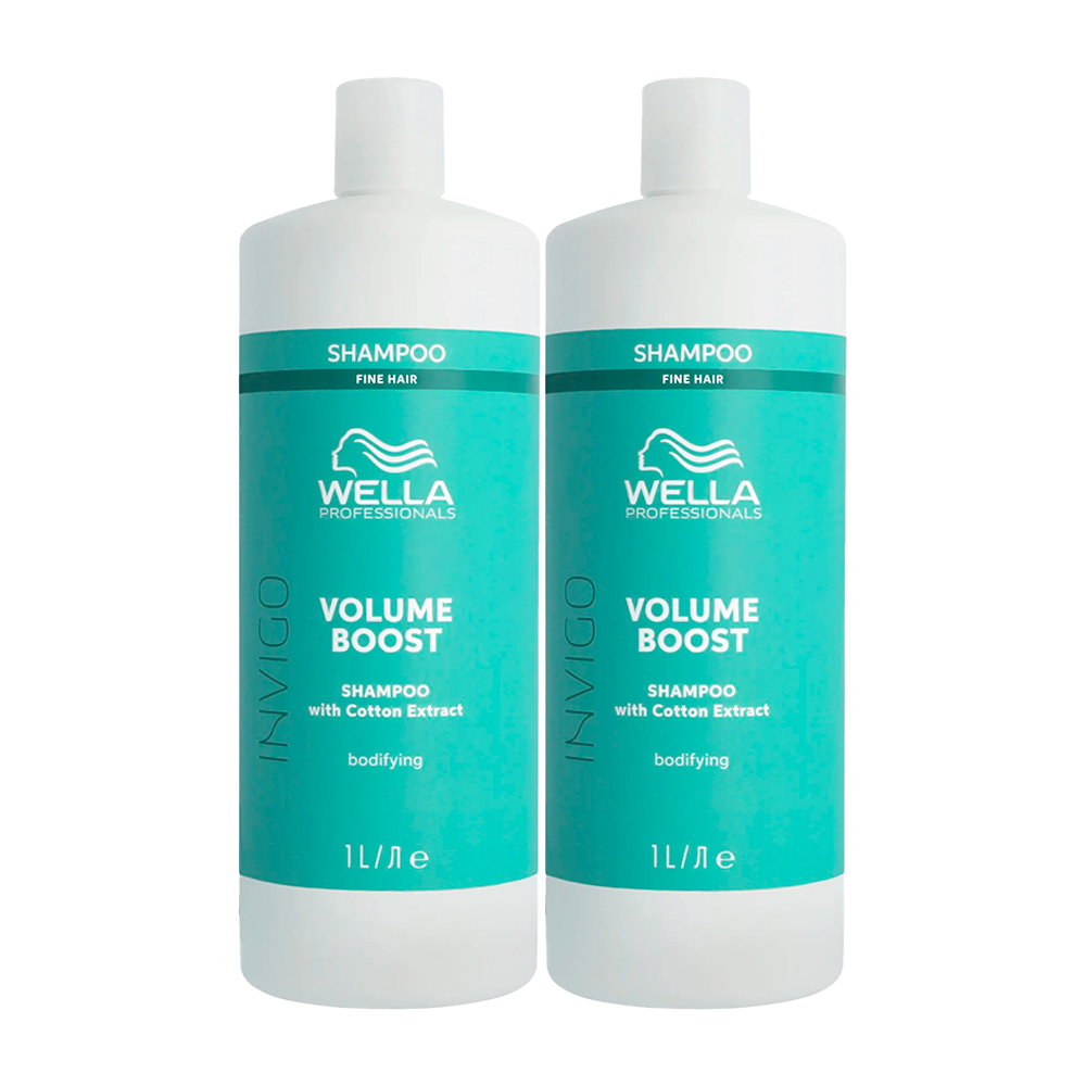 Wella Professionals Invigo Volume Boost - Duo Shampoo Volumizzante Capelli Fini 2x1000 mL