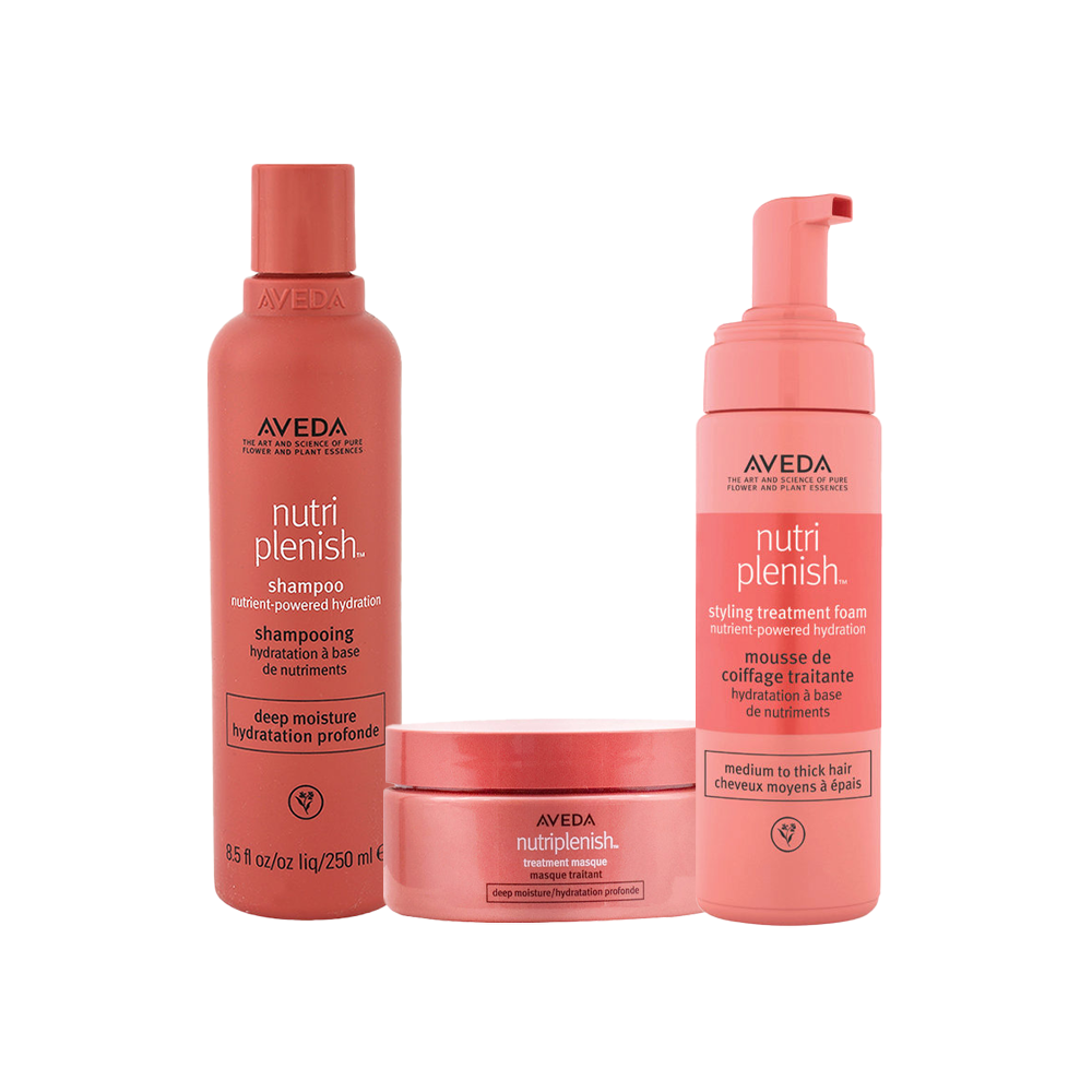 Featured image for “Aveda – Nutriplenish Deep – Shampoo 250 mL + Maschera 200 mL + Mousse 200 mL”