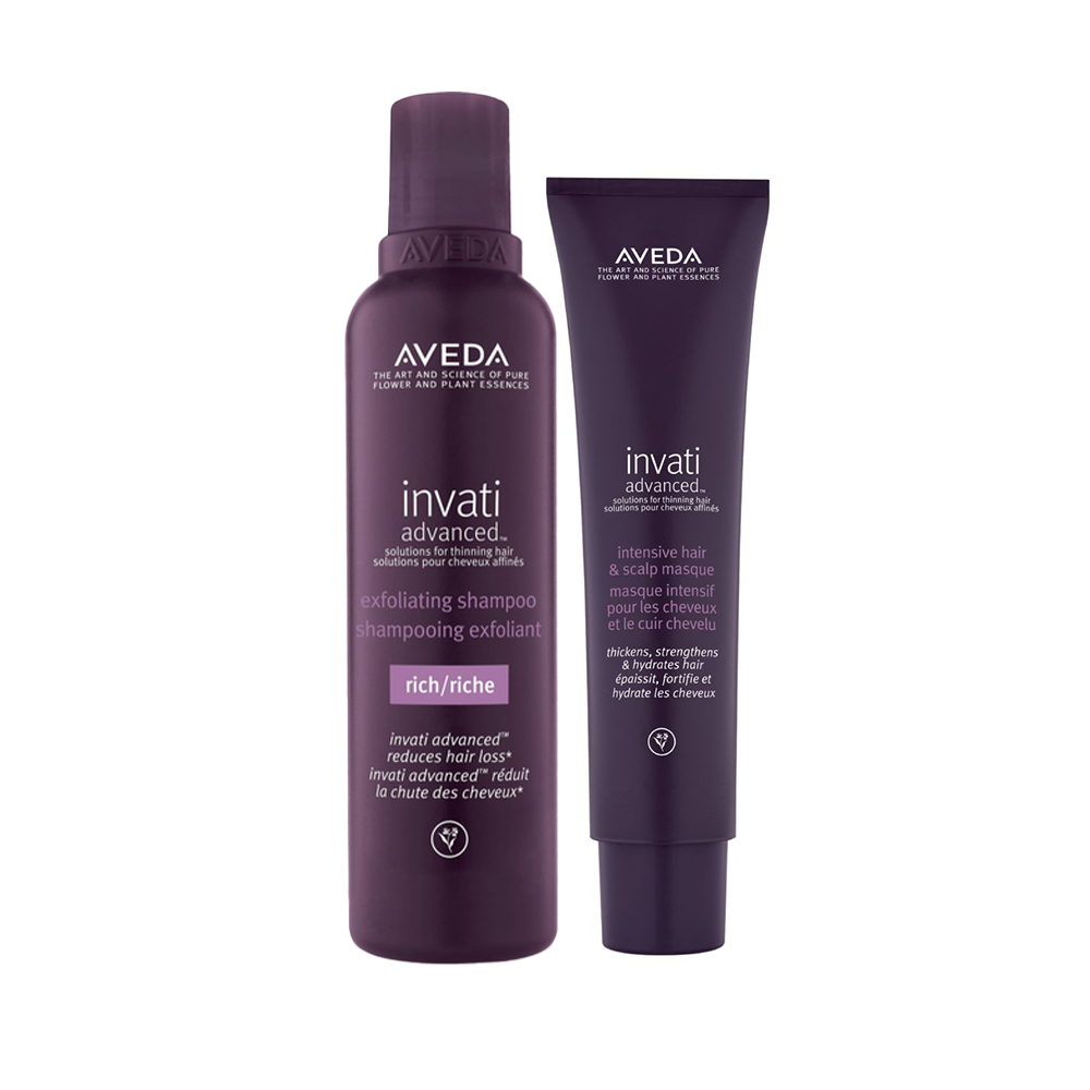 Featured image for “Aveda – Invati Advanced – Shampoo Rich 200 mL + Hair&Scalp Masque 150 mL – capelli danneggiati”